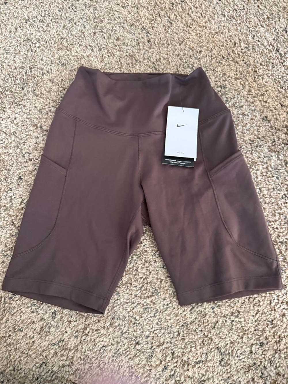 Nike Women's  Brown Bike Shorts with Pockets